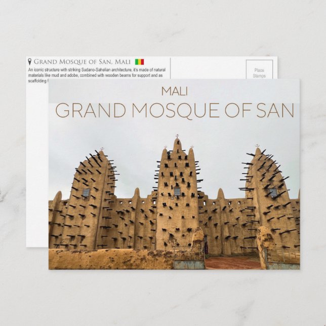 Grand Mosque of San, Mali Postcard (Front/Back)