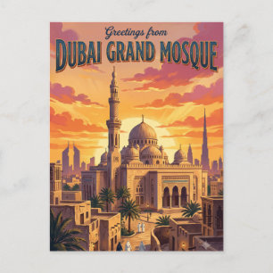 Grand Mosque United Arab Emirates Postcard