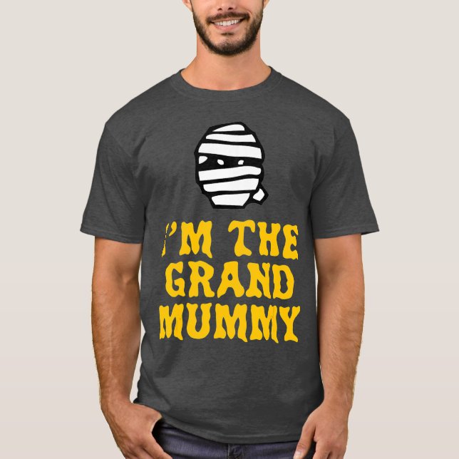 Grand Mummy Halloween Mummy Grandma Costume Lazy T-Shirt (Front)