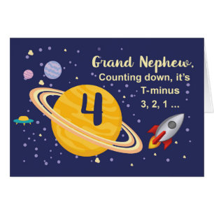 Grand Nephew 4th Birthday Planets in Outer Space