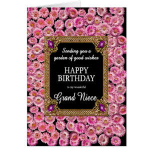 Grand Niece Birthday Pink Daisies