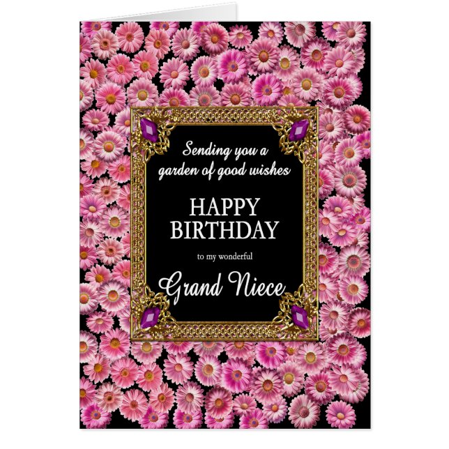Grand Niece Birthday Pink Daisies (Front)