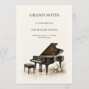 Grand Notes Editable Piano Recital Program Card