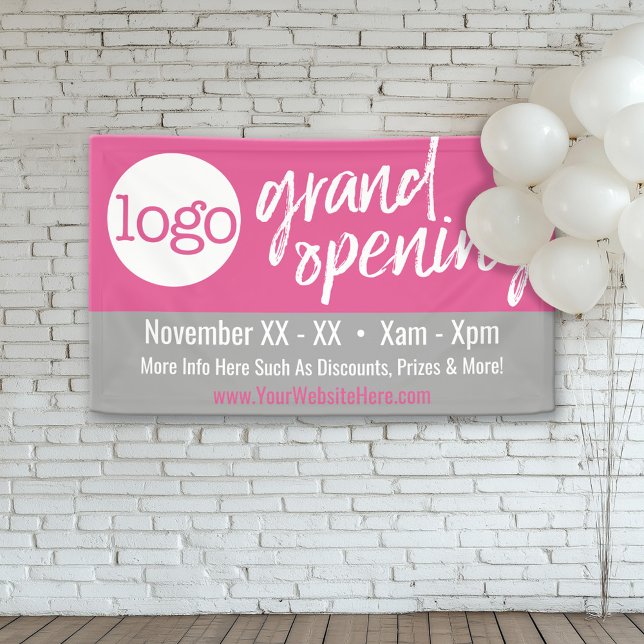 Grand Opening Advertisement - Add Logo and Details Banner (Custom Grand Opening Banner with Logo)