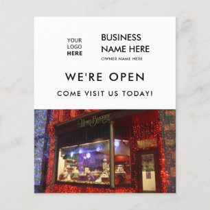 Grand Opening Bakery Shop Custom Photo Logo White Flyer