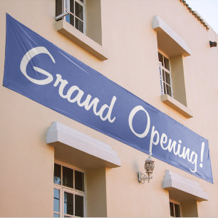 Grand Opening Blue & White Promotional Business   Banner