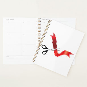 Grand Opening Celebration Scissors Cutting Ribbon  Planner