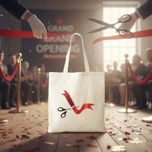 Grand Opening Celebration Scissors Cutting Ribbon Tote Bag