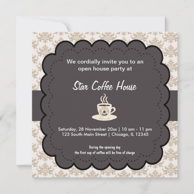 Grand Opening Coffee House Invitation (Front)