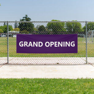 Grand Opening Dark Purple and White Banner