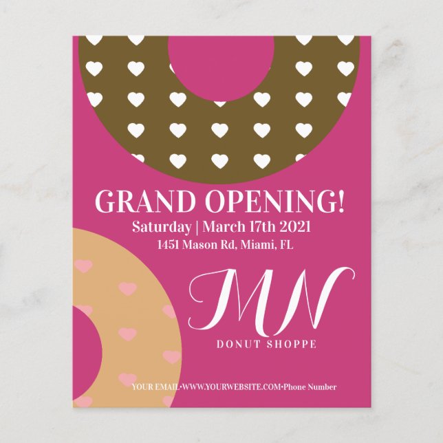 Grand Opening Doughnut Shop Event Flyer (Front)