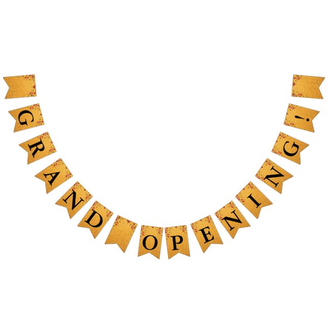 Grand Opening Faux Gold Glitter Gold Balloons Bunting (All)