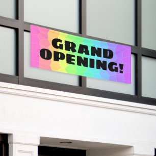 Grand Opening! Geometric Rainbow Banner