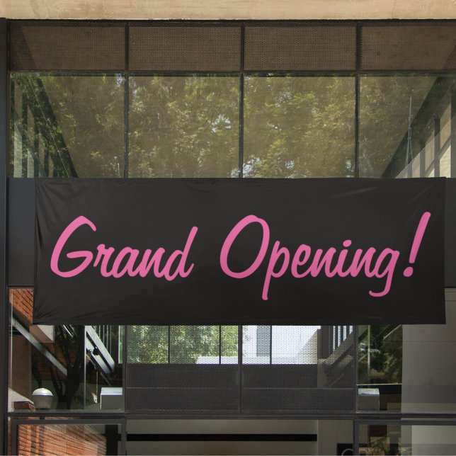 Grand Opening l Black & Pink Promotional Text Banner (Creator Uploaded)