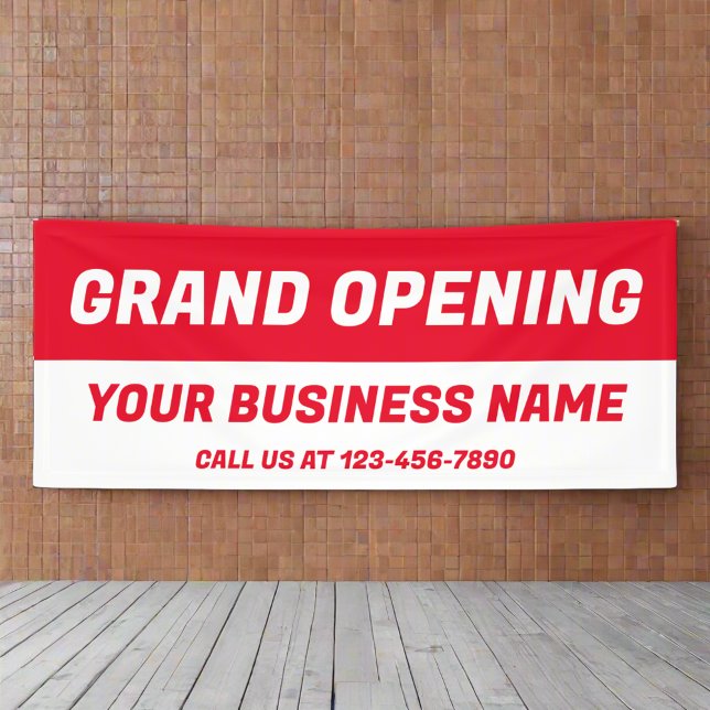 Grand Opening l Red & White Business Sign Banner (Creator Uploaded)