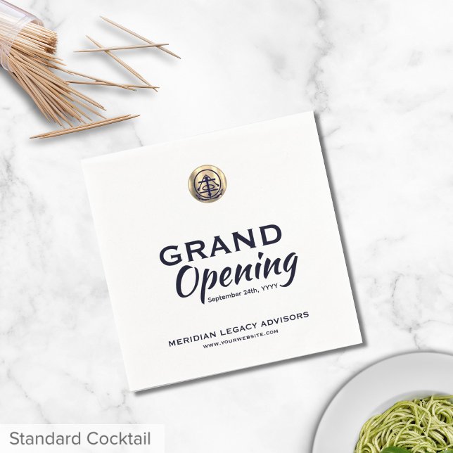 Grand Opening Launch Event Napkins with Logo (Creator Uploaded)