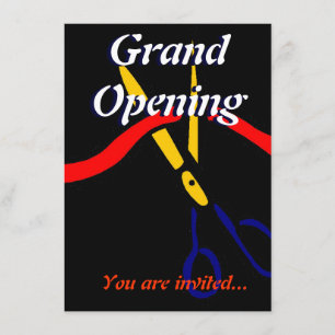 Grand Opening Launch party ribbon cutting Invitation