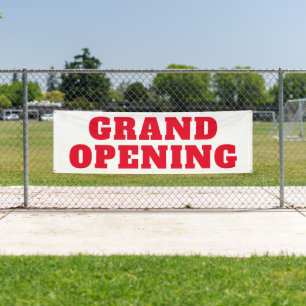 Grand Opening New Business Red Text Big Banner