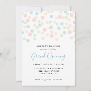 Grand Opening Pastel Confetti Invitation