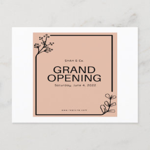 Grand opening template, banner, poster. Lettering  Postcard