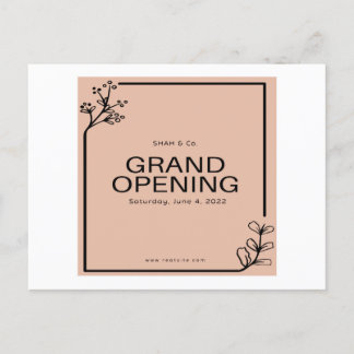 Grand opening template, banner, poster. Lettering  Postcard