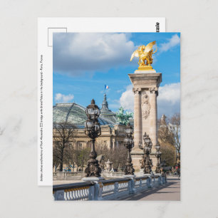 Grand Palais and Pont Alexandre III bridge - Paris Postcard
