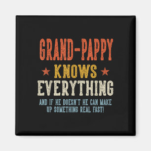 Grand-pappy knows everything father's day retro magnet