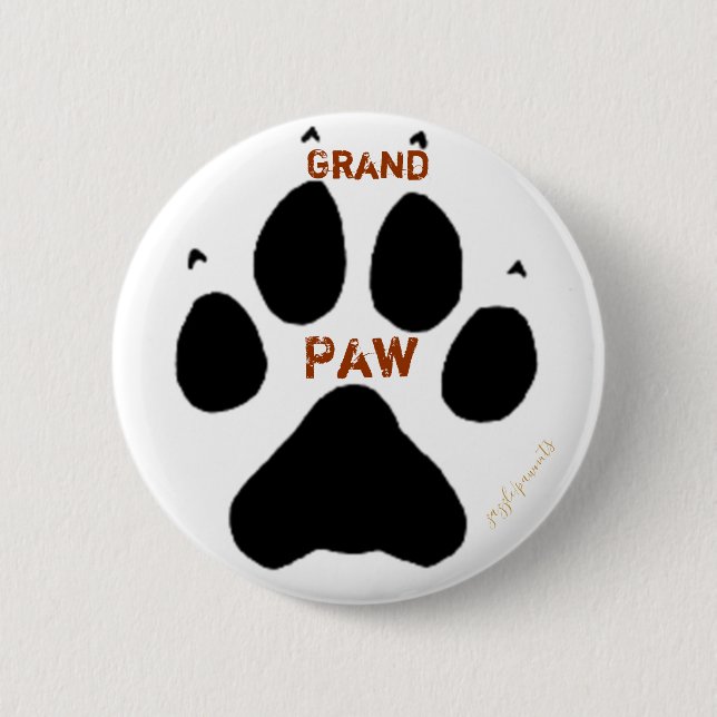 Grand Paw 6 Cm Round Badge (Front)