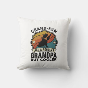 Grand Paw Grandpa Dog Retro Sunset Bandana_1 Cushion