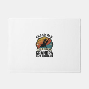 Grand Paw Grandpa Dog Retro Sunset Bandana_1 Doormat