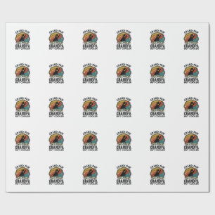 Grand Paw Grandpa Dog Retro Sunset Bandana_1 Wrapping Paper