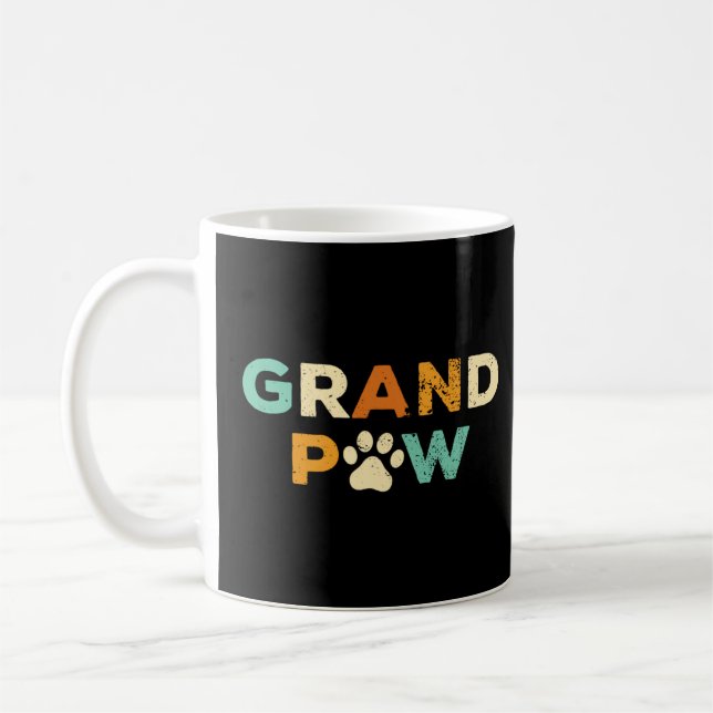 Grand Paw Mens Retro Dog  Grandpaw Grandpa  Coffee Mug (Left)