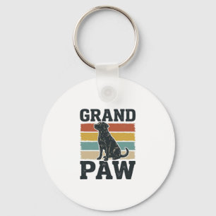 Grand Paw Vintage Dog Grandpa Shirt Design_1 Key Ring