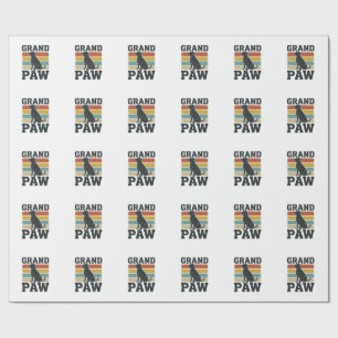 Grand Paw Vintage Dog Grandpa Shirt Design_1 Wrapping Paper