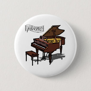 Grand Piano 6 Cm Round Badge