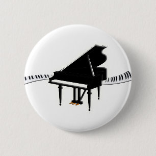 Grand piano and Keyboard 6 Cm Round Badge