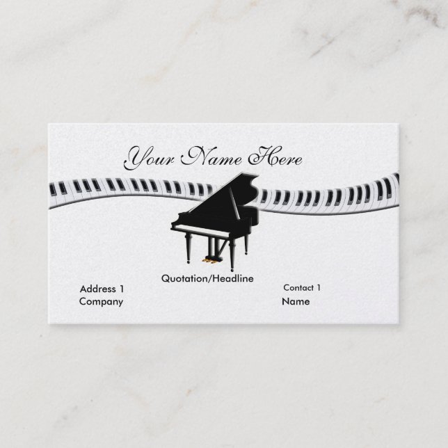 Grand Piano and Keyboard Business Card (Front)