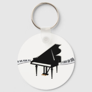Grand piano and Keyboard Key Ring