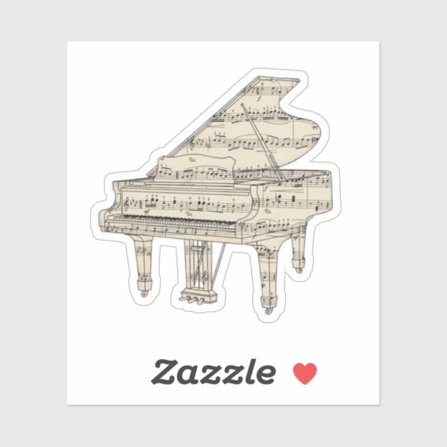 Grand Piano and Music Notes (Sheet)