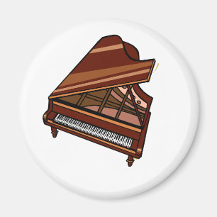 Grand Piano Brown Bird's Eye View Magnet