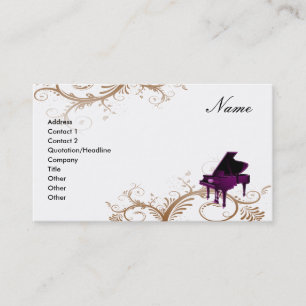 Grand Piano Business Card Decorative Floral
