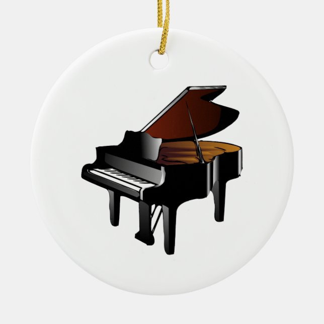 Grand Piano Ceramic Tree Decoration (Front)