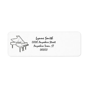 Grand Piano"Drawing" Return Address Label