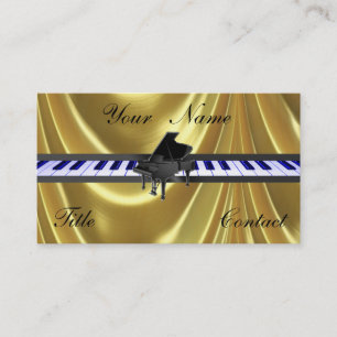 Grand Piano Gold Golden Business Cards