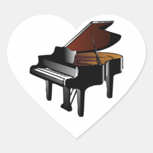 Grand Piano Heart Sticker