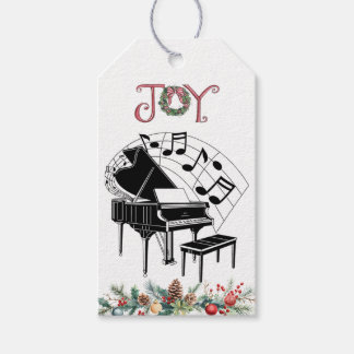 Grand Piano Holiday Joy Gift Tags