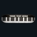 Grand piano keys custom design skateboard deck<br><div class="desc">Grand piano keys custom design skateboard deck. Cool wooden skate board design for boys and girls. Fun Birthday gift idea for kids. Personalise with custom name, funny quote or monogram letters. Awesome Birthday gift idea for children, son, grandson, nephew, cousin, daughter, sister, brother, friends etc. Modern typography template. Black and...</div>