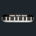 Grand piano keys custom design skateboard deck<br><div class="desc">Grand piano keys custom design skateboard deck. Cool wooden skate board design for boys and girls. Fun Birthday gift idea for kids. Personalise with custom name, funny quote or monogram letters. Awesome Birthday gift idea for children, son, grandson, nephew, cousin, daughter, sister, brother, friends etc. Modern typography template. Black and...</div>