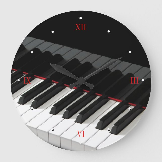 Grand Piano Keys Wall Clock (Front)