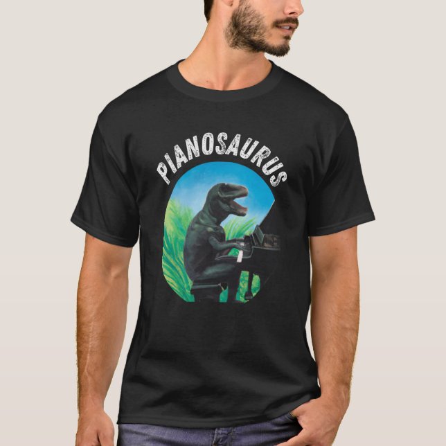 Grand Piano Kids Pianist Dinosaur Music Piano  3 T-Shirt (Front)